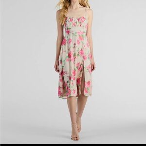 NWT Rose Floral Tie Back Dress